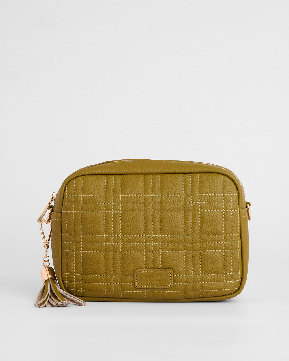 City Crossbody Bag Square Quilted Olive Green
