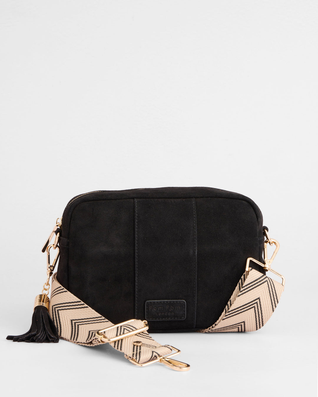 City Crossbody Bag Suede Black – Pom Pom London City Crossbody Bag Suede Black – Pom Pom London