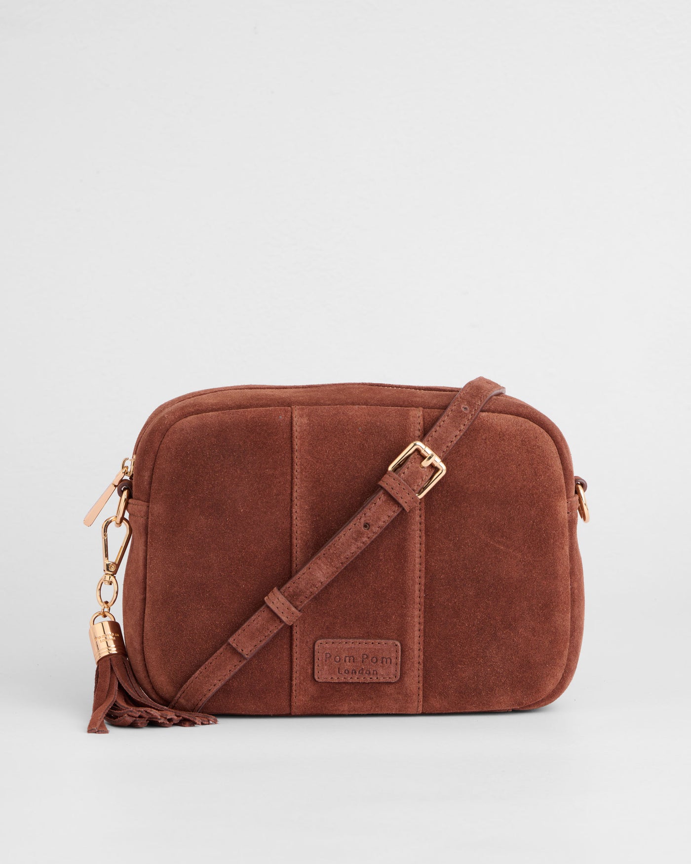 City Crossbody Bag Suede Chocolate – Pom Pom London