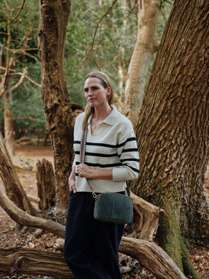 City Crossbody Bag Suede Herb Green