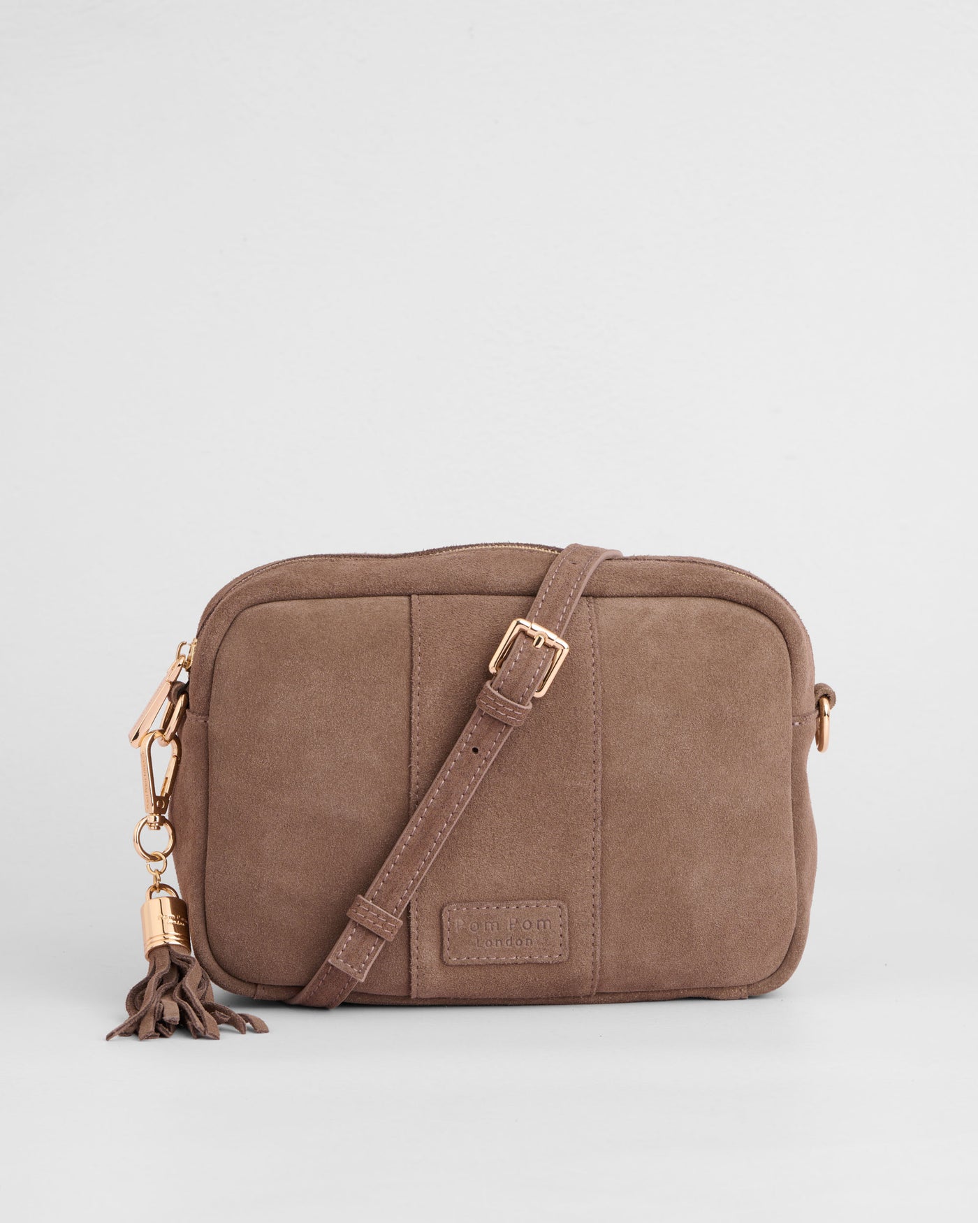 City Crossbody Bag Suede Mocha – Pom Pom London