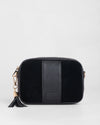 City Crossbody Suede & Leather Bag Black