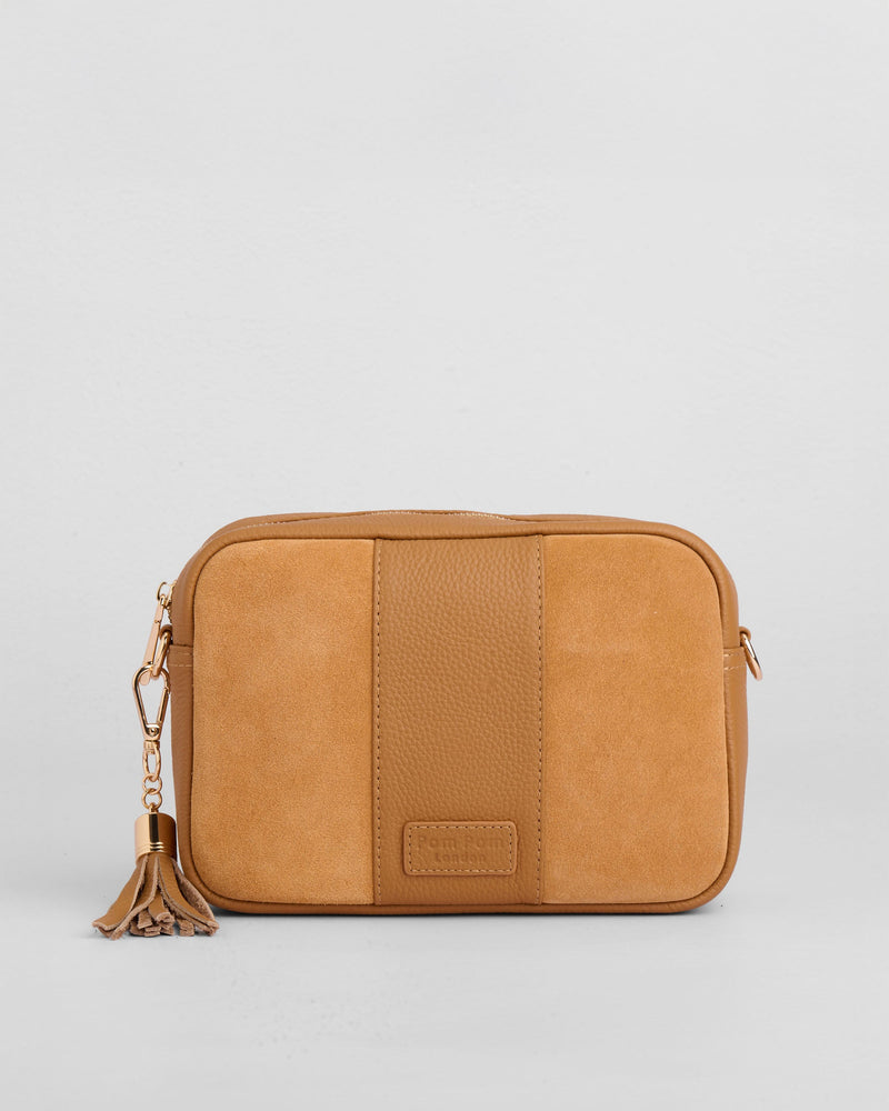 City Suede & Leather Bag Maple-Pom Pom London
