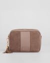 City Tasche aus Wildleder und Leder Mokka