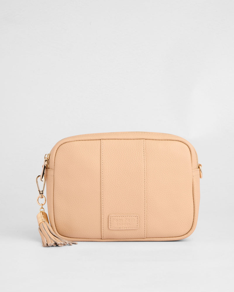 City Duo Crossbody Bag Almond Beige-Pom Pom London