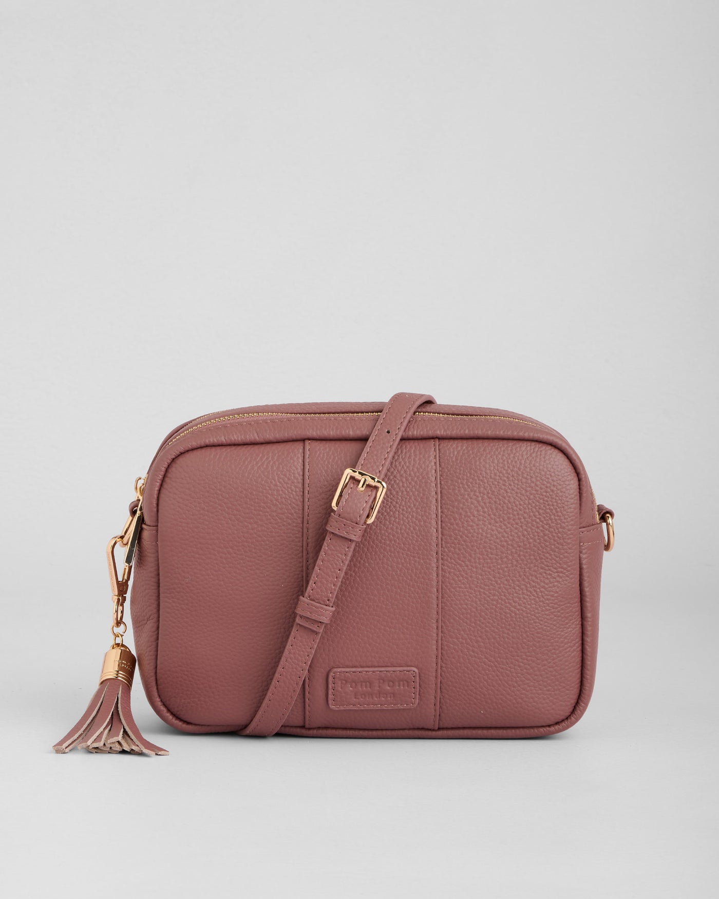 Dusky Orchid Duo Zip Crossbody Bag | Pom Pom London