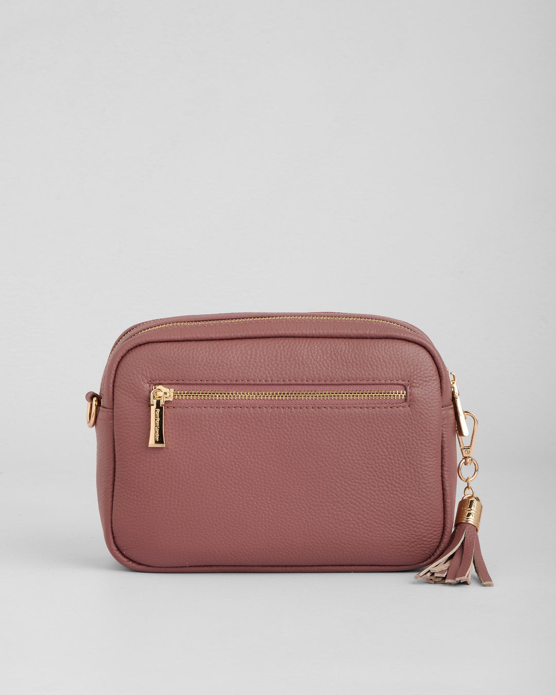 Dusky Orchid Duo Zip Crossbody Bag | Pom Pom London