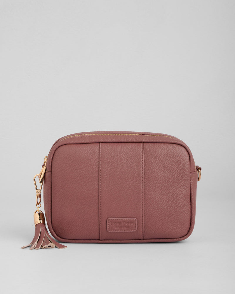Dusky Orchid City Duo Bag - full-grain leather bag | Pom Pom London