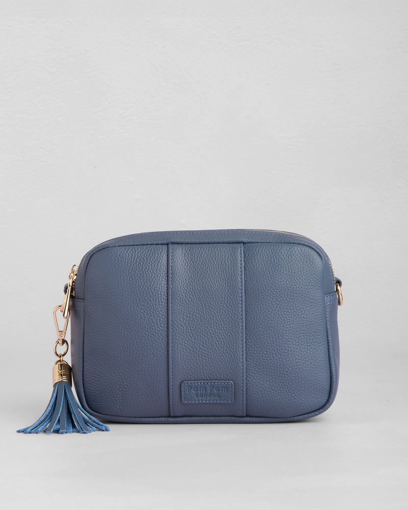 Pom Pom London City Duo Bag Slate Blue-Pom Pom London