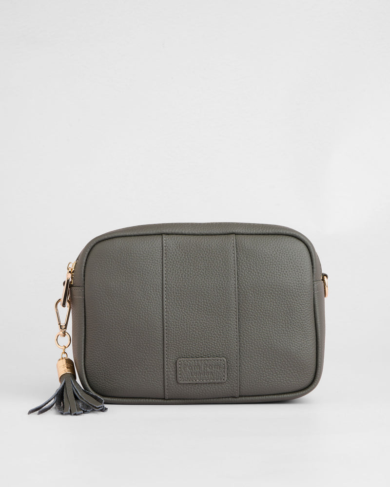 City Duo Crossbody Bag Volcano Grey-Pom Pom London