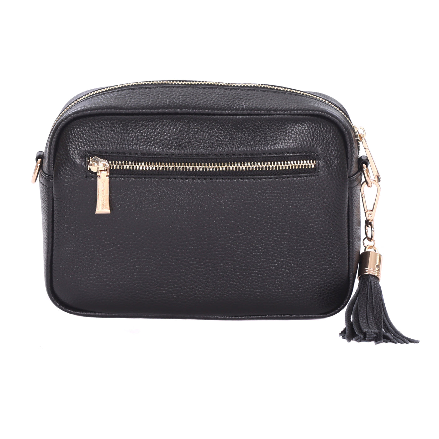 City Faux Fleece & Leather Bag Black-Pom Pom London