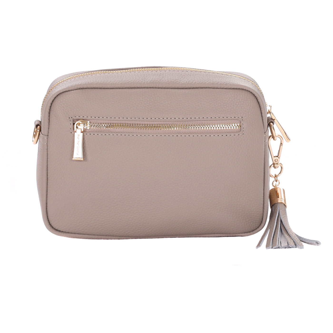 City Faux Fleece & Leather Bag Stone-Pom Pom London