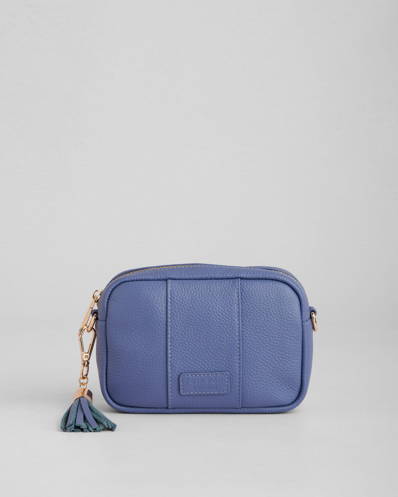 Lupin Blue City Mini Bag - full-grain leather bag | Pom Pom London