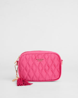 City MINI Crossbody Quilted Velvet Bag Pink