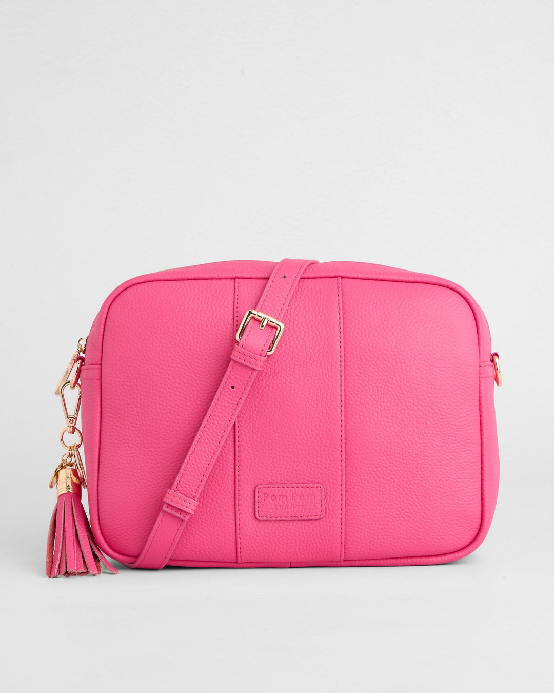City Plus Leather Crossbody Bag in Azalea Pink | Pom Pom London