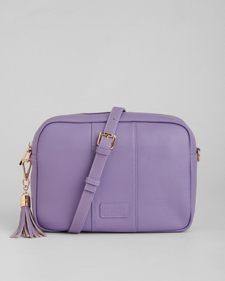 French Lavender Large City Crossbody Bag | Pom Pom London