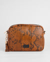 City Plus Crossbody Bag Snake Effect Brown