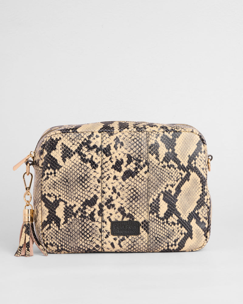 City Plus Crossbody Bag Snake Effect Monochrome-Pom Pom London