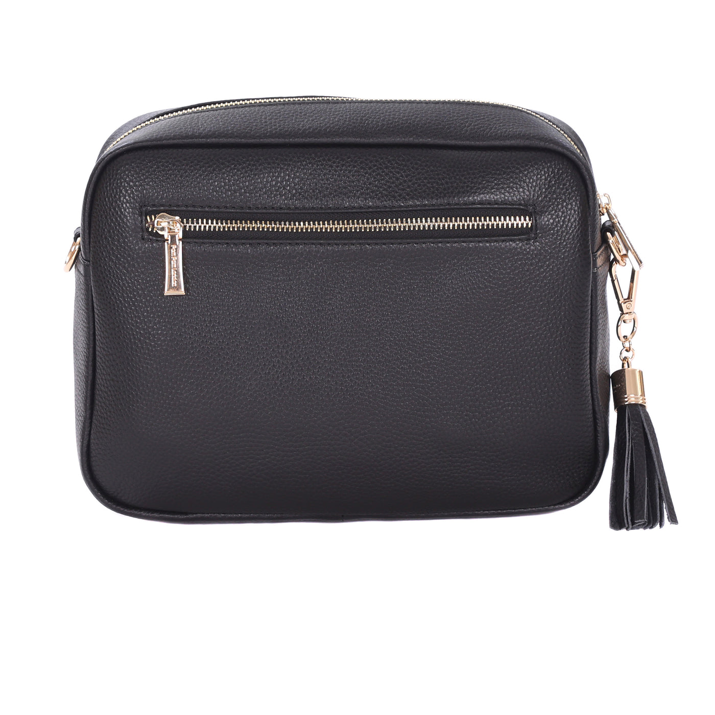 City Plus Faux Fleece & Leather Bag Black-Pom Pom London