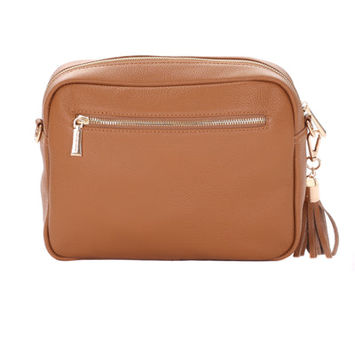 City Plus Faux Fleece & Leather Bag Maple-Pom Pom London