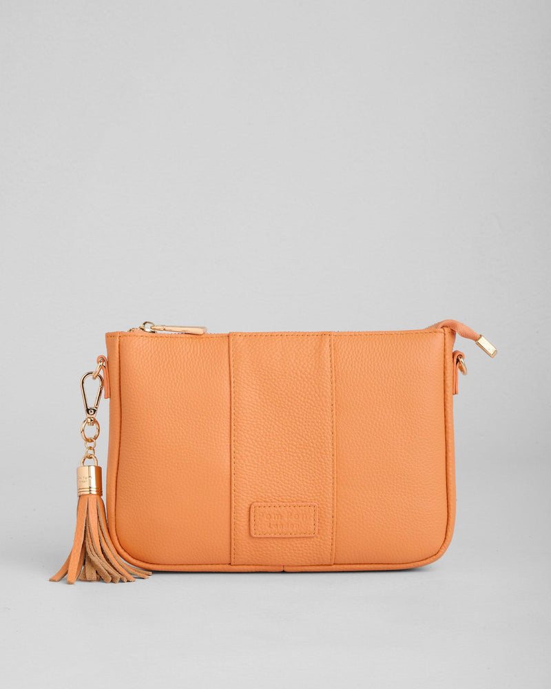 Mango Tango City Slim Bag - full-grain leather bag | Pom Pom London