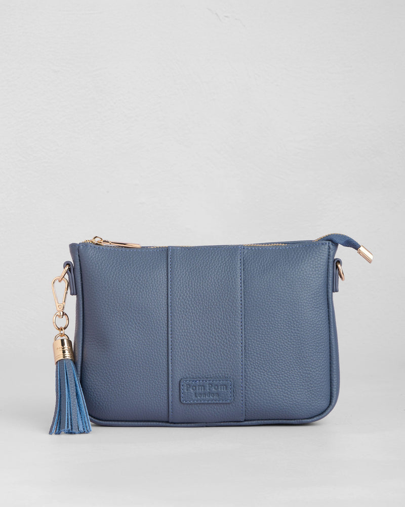 Pom Pom London City Slim Bag Slate Blue-Pom Pom London