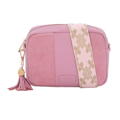 City Suede & Leather Bag Pink BCA '25-Pom Pom London