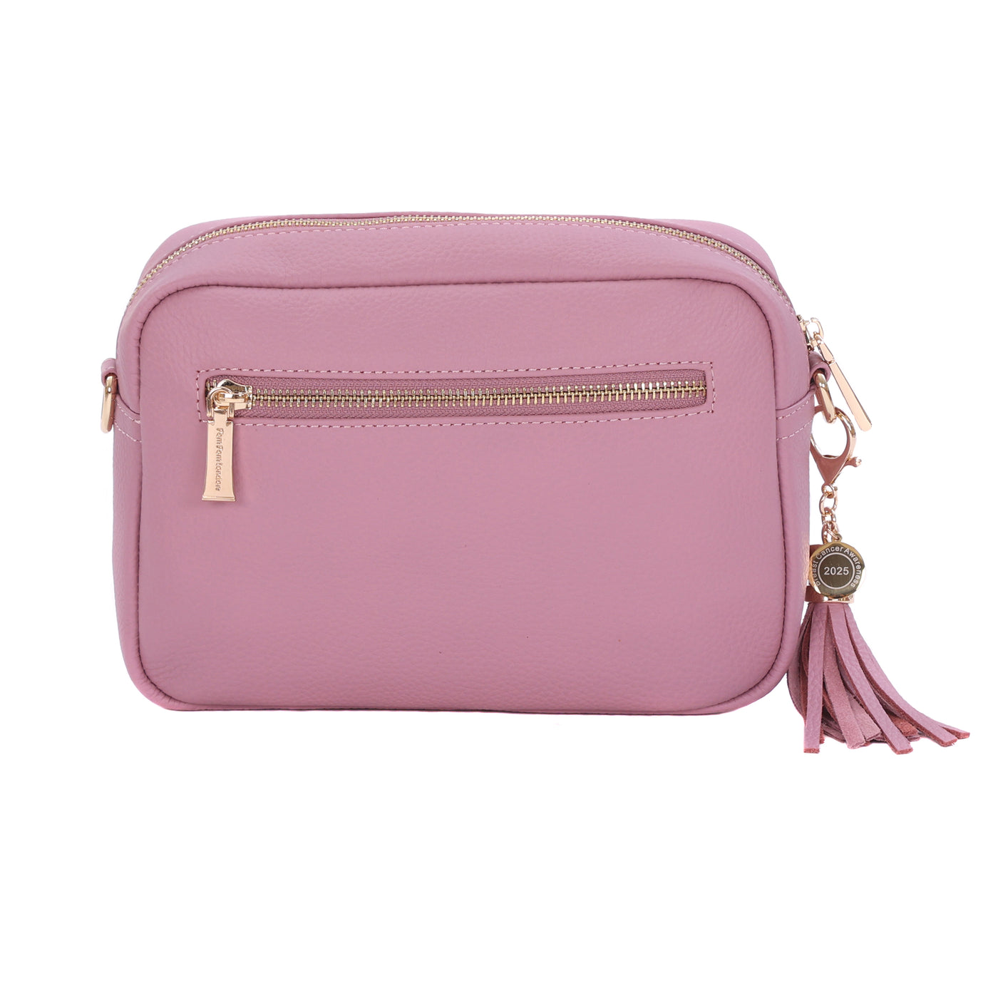 City Suede & Leather Bag Pink-Pom Pom London