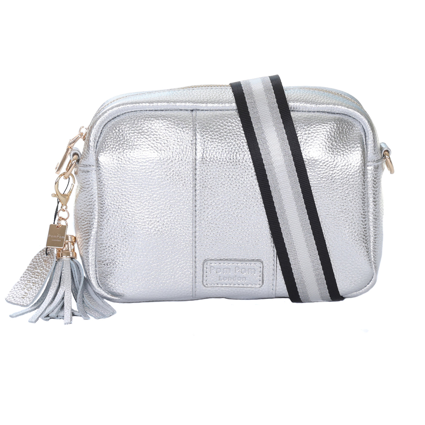 Pom Pom London City Bag Metallic Silver