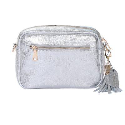 Pom Pom London City Bag Metallic Silver