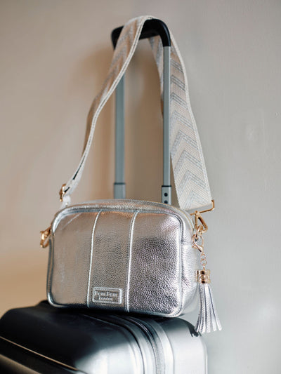 Pom Pom London City Bag Metallic Silver