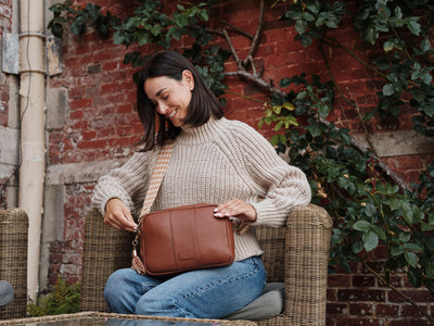 Crossbody Bag Strap in Crimson Tribal - Pom Pom London