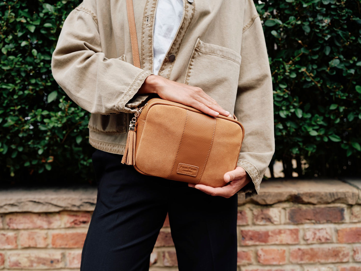 City Suede & Leather Bag Maple