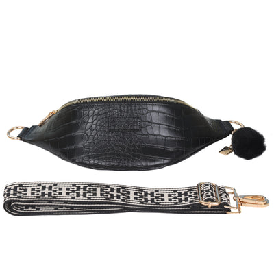 Bum Bag Croc Black