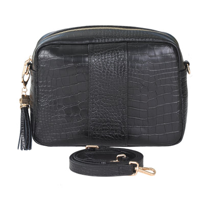 Pom Pom London City Plus Croc Bag Black