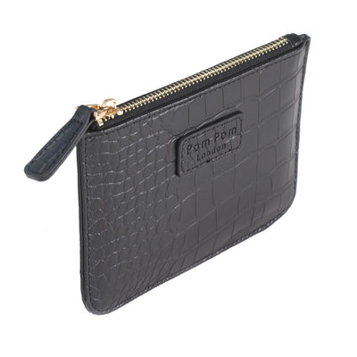 Chelsea Coin Purse Croc Black