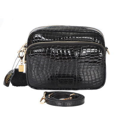 Mayfair Bag Patent Croc Black & Accessories