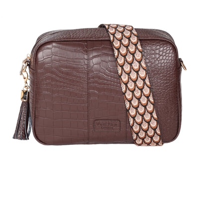 Pom Pom London City Plus Croc Bag Chocolate