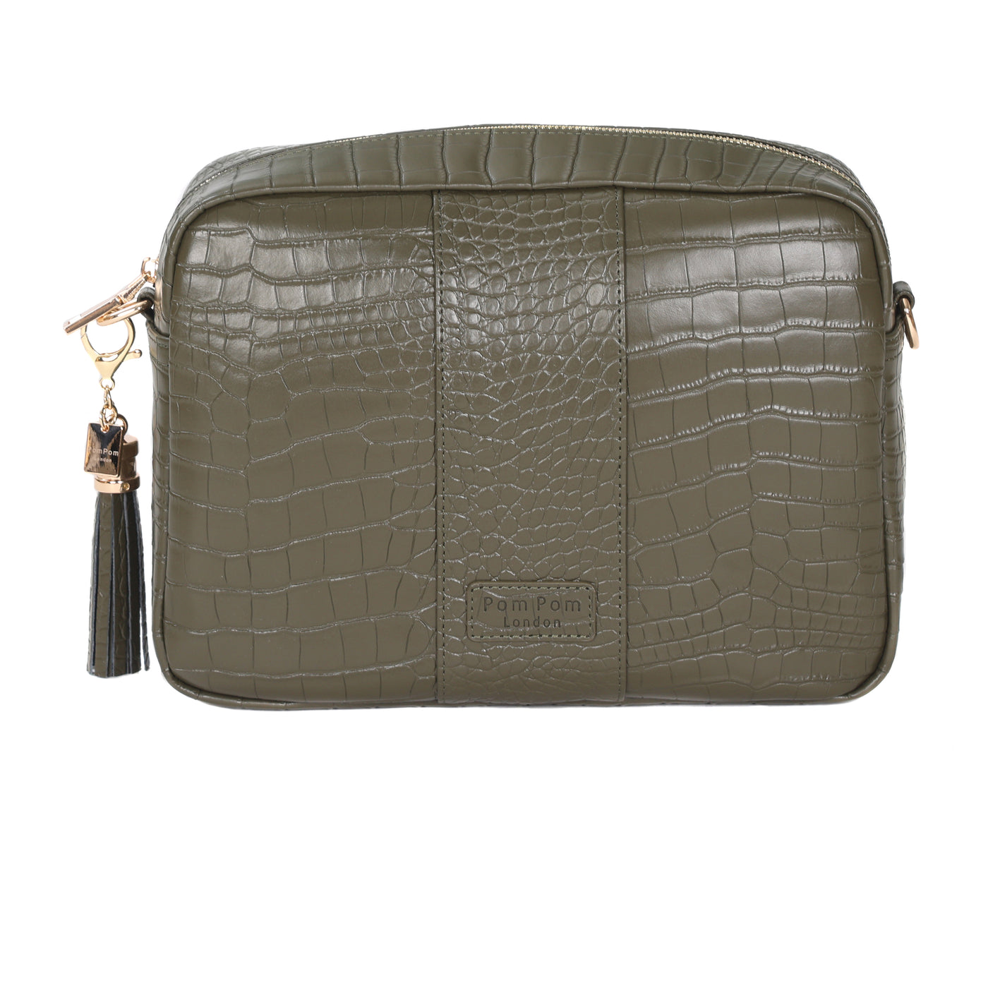 Pom Pom London City Plus Croc Bag Olive Green