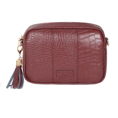 Pom Pom London City Croc Bag Wine