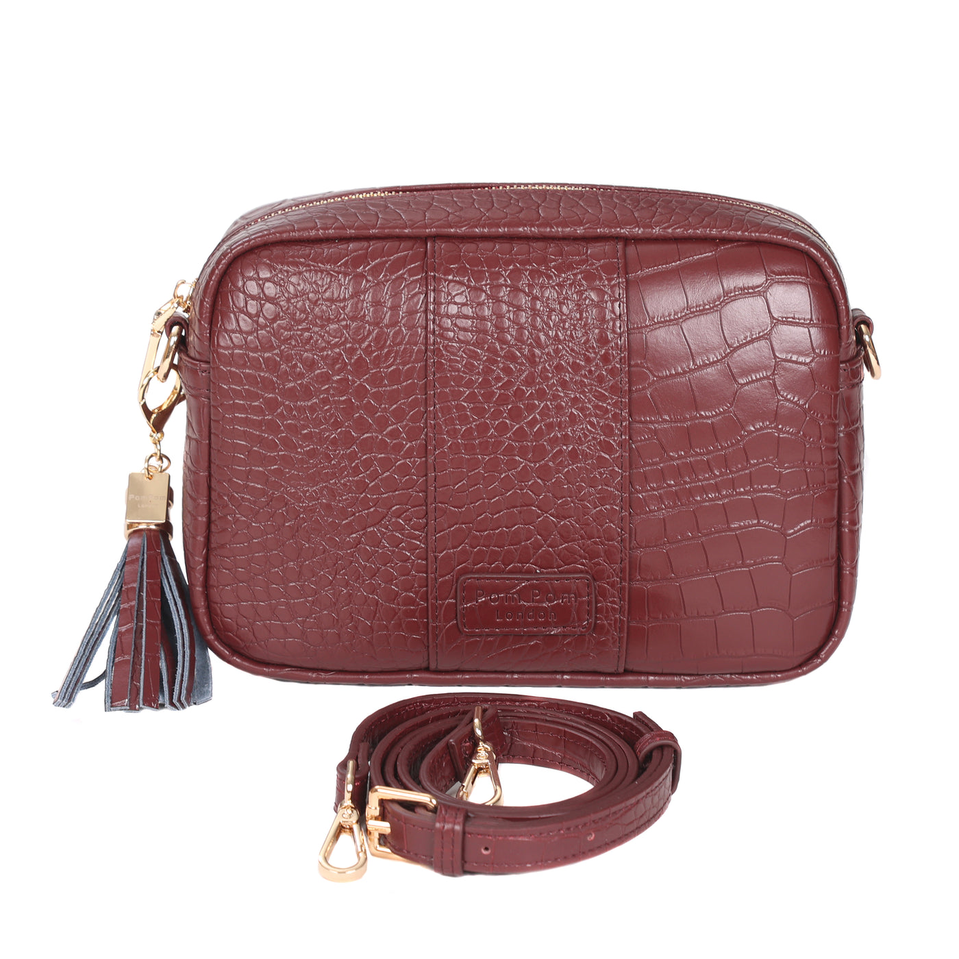 Pom Pom London City Croc Bag Wine