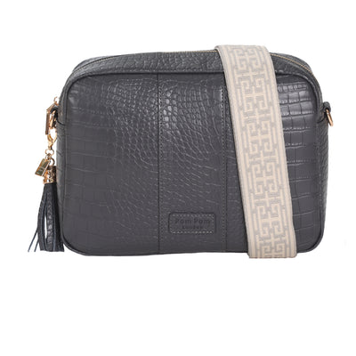 Pom Pom London City Plus Croc Bag Slate Grey