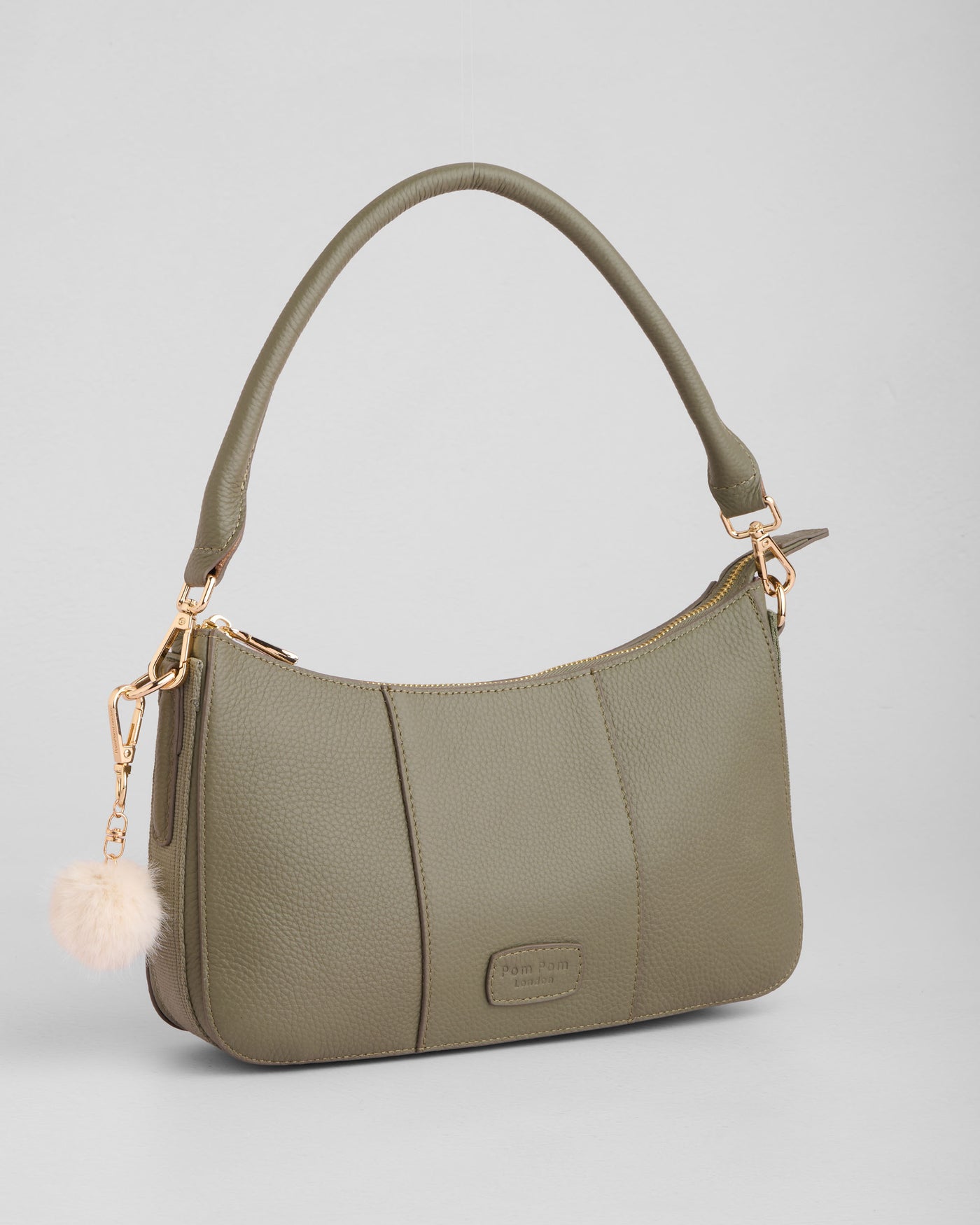 Pom Pom London Edgware Bag - Leather Crossbody bag in Sage Green