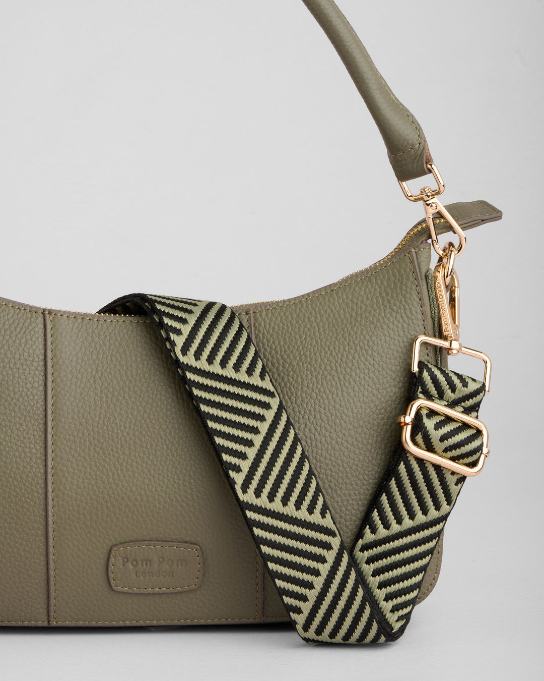 Pom Pom London Edgware Bag - Leather Crossbody bag in Sage Green