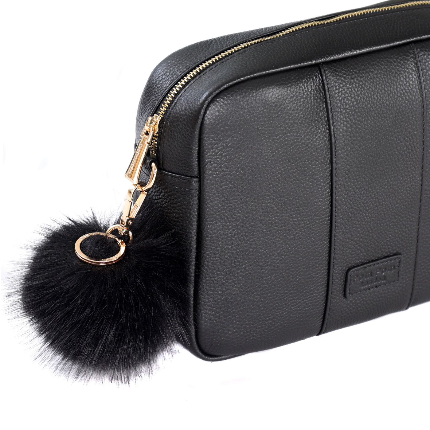 Large Pom Pom Keyring - Black