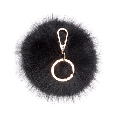 Large Pom Pom Keyring - Black