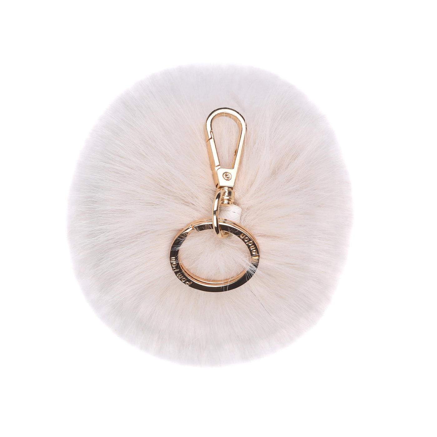 Large Pom Pom Keyring - Natural