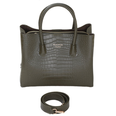 Harrow Croc Bag Olive Green