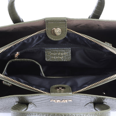 Harrow Croc Bag Olive Green