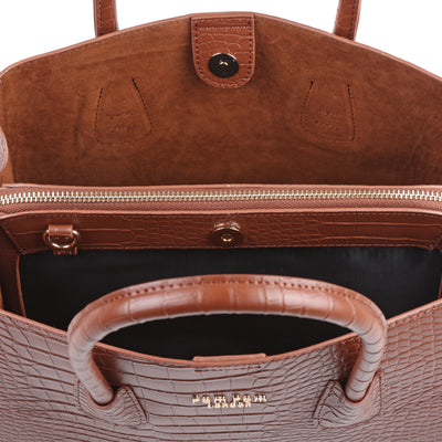 Harrow Croc Bag Chestnut